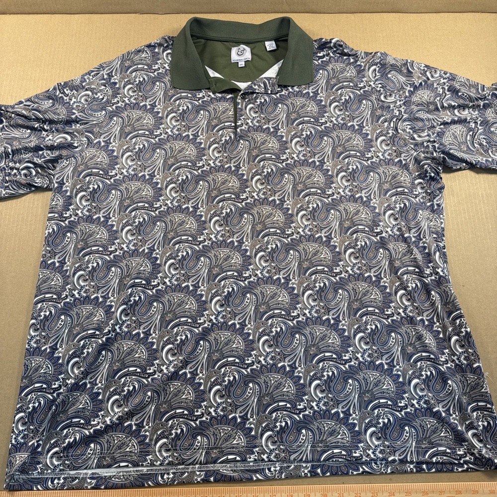 Kilburne Finch Mens Polo Shirt‎ Golf Paisley Stretch Performance size 4xl